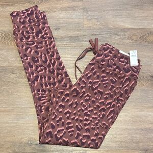 Aerie Pink Leopard Print Leggings Full Length